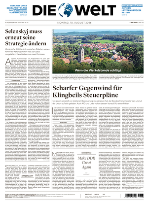Prima pagina Die Welt di oggi - Quotidiano estero