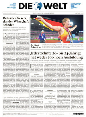 Prima pagina Die Welt di oggi - Quotidiano estero