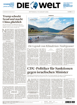 Prima pagina Die Welt di oggi - Quotidiano estero