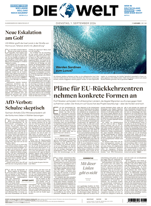 Prima pagina Die Welt di oggi - Quotidiano estero