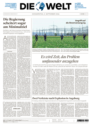 Prima pagina Die Welt di oggi - Quotidiano estero