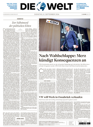 Prima pagina Die Welt di oggi - Quotidiano estero