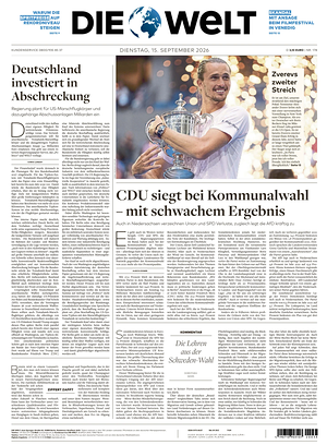 Prima pagina Die Welt di oggi - Quotidiano estero