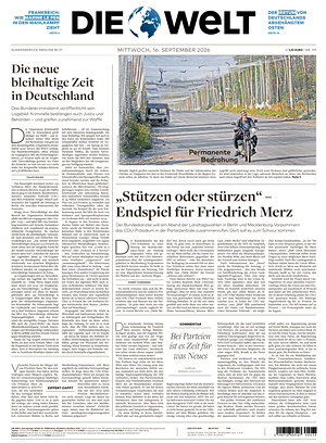 Prima pagina Die Welt di oggi - Quotidiano estero