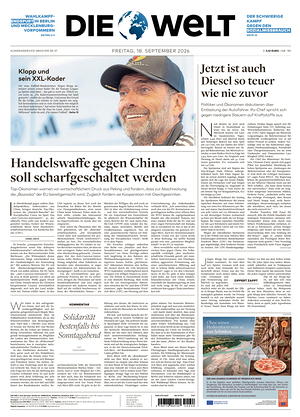 Prima pagina Die Welt di oggi - Quotidiano estero