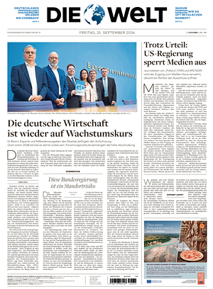Prima pagina Die Welt di oggi - Quotidiano estero