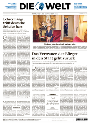 Prima pagina Die Welt di oggi - Quotidiano estero