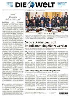 Prima pagina Die Welt di oggi - Quotidiano estero