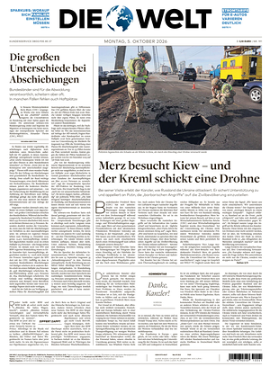 Prima pagina Die Welt di oggi - Quotidiano estero
