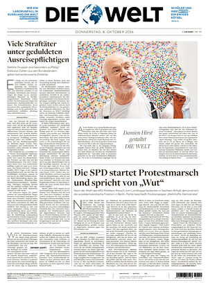 Prima pagina Die Welt di oggi - Quotidiano estero