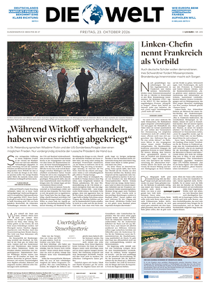 Prima pagina Die Welt di oggi - Quotidiano estero