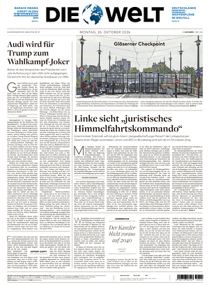 Prima pagina Die Welt di oggi - Quotidiano estero