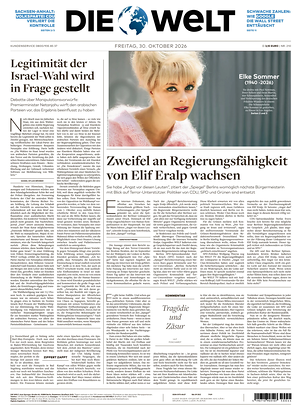 Prima pagina Die Welt di oggi - Quotidiano estero